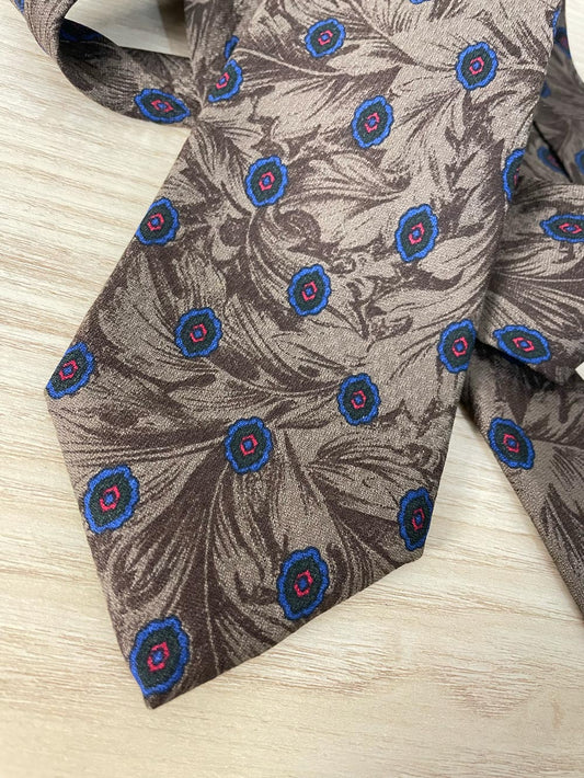 vintage the bay medallion leaf print silk tie