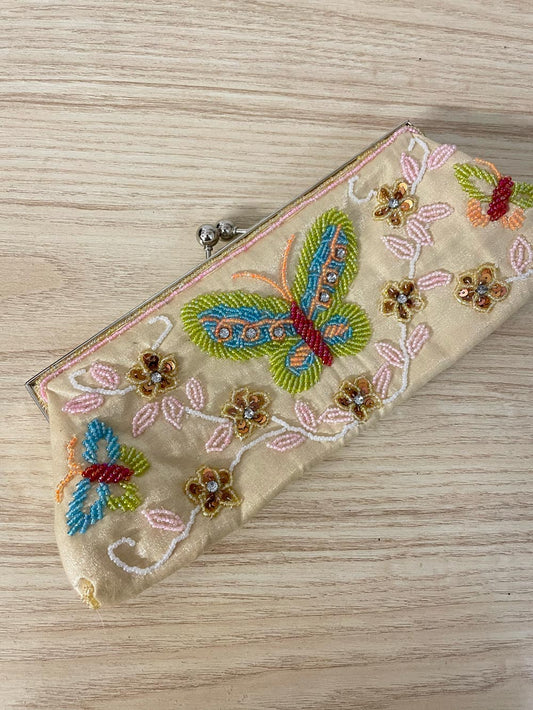 beaded butterfly clutch