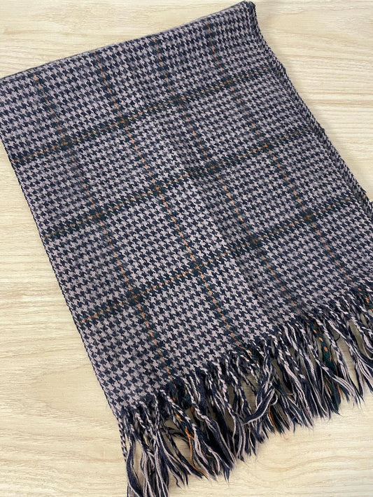 vintage houndstooth woven scarf