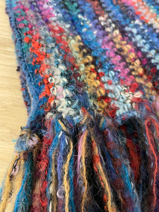 hand-knit mohair rainbow xl scarf