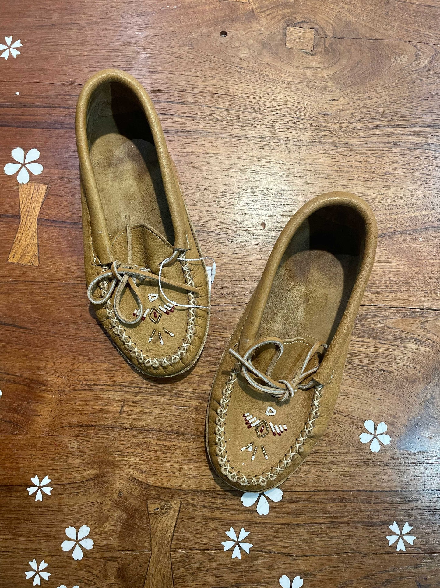 softmoc beaded deer hide moccasins