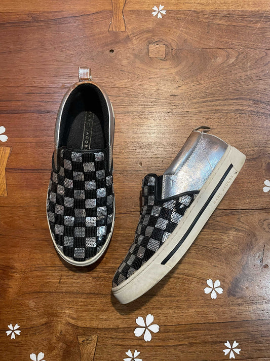 marc jacobs mercer checkerboard sequin sneakers