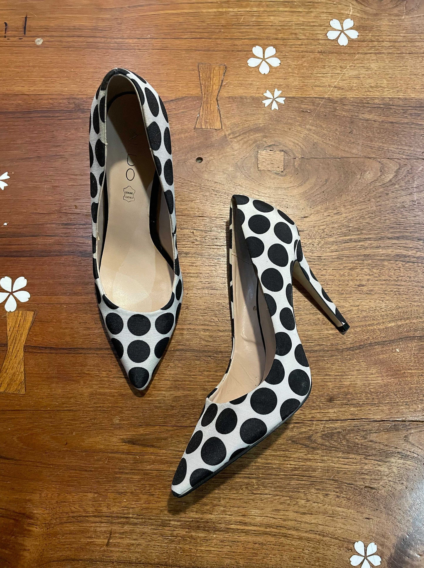 aldo choewia polka dot pumps