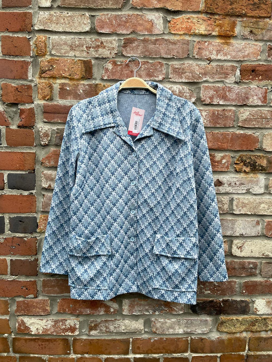 vintage 70s poly-knit shirt jacket