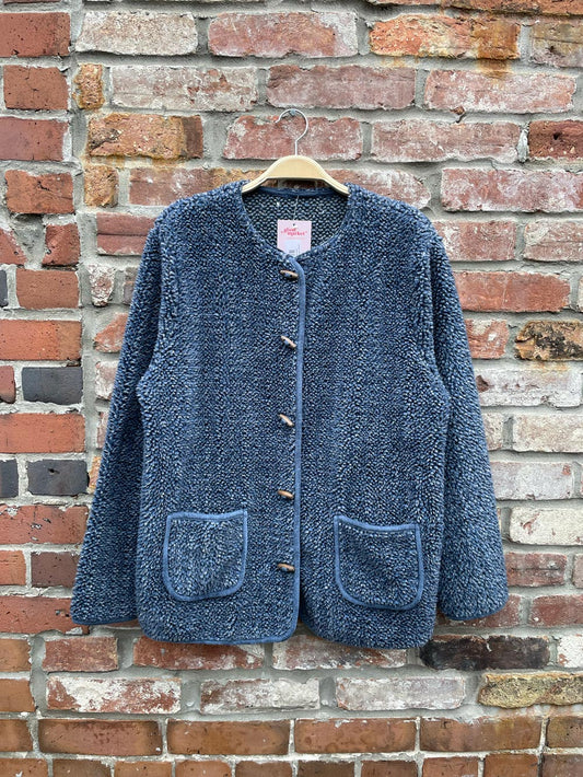 vintage deep pile fleece toggle jacket