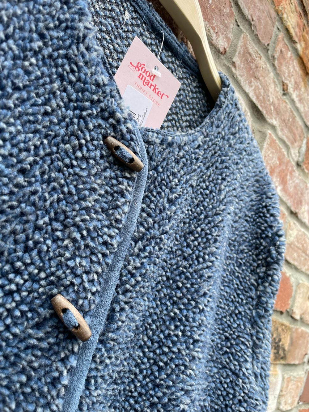 vintage deep pile fleece toggle jacket