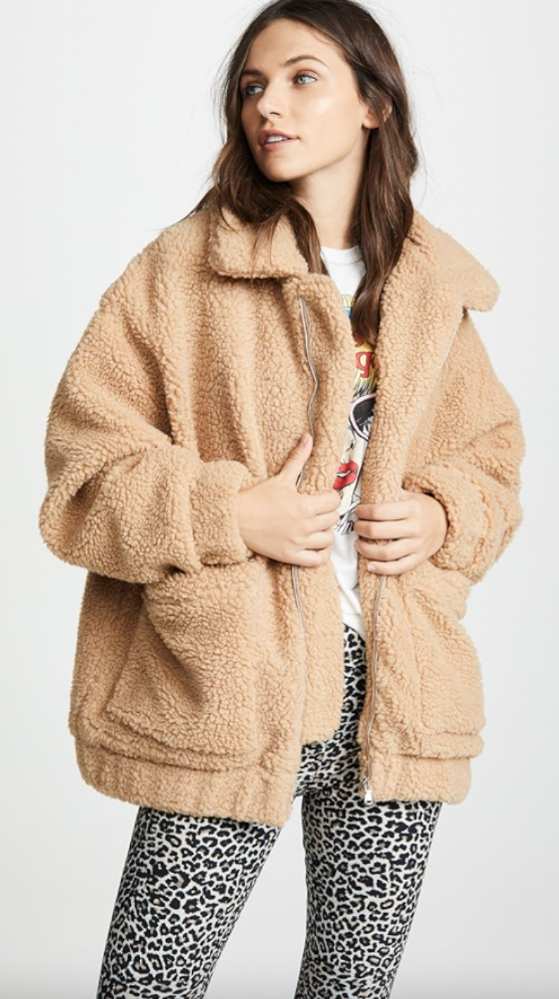 i.am.gia tan pixie teddy short coat