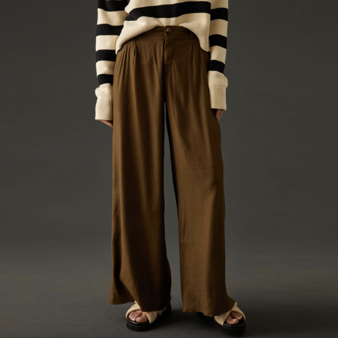 by anthropologie pleated wide leg pants