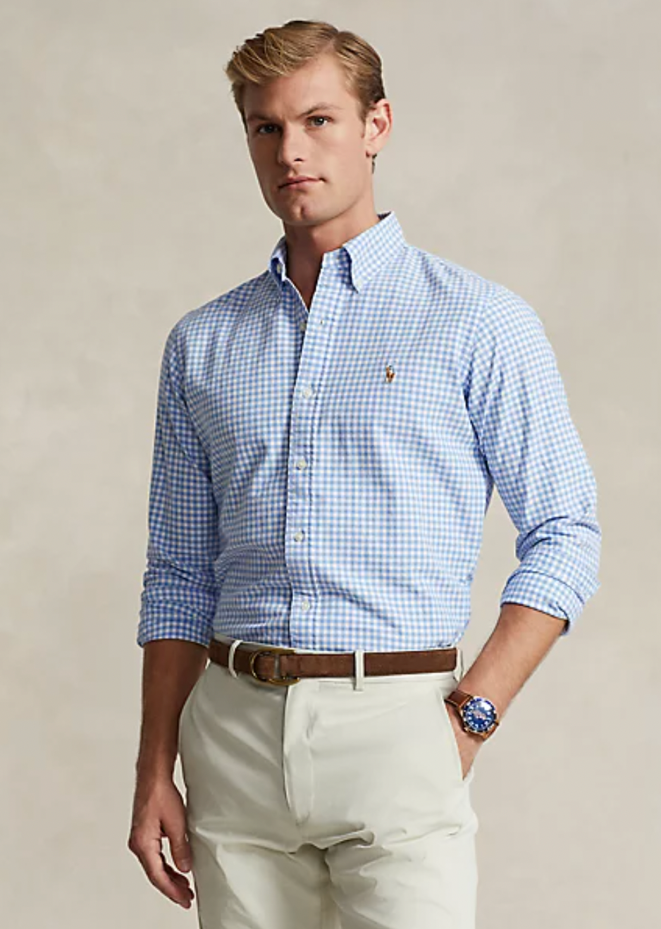 ralph lauren gingham custom fit button down