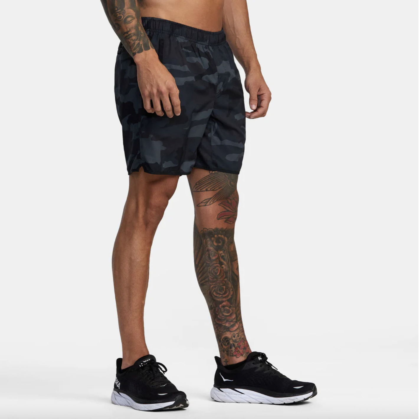 rvca yogger camo stretch athletic shorts