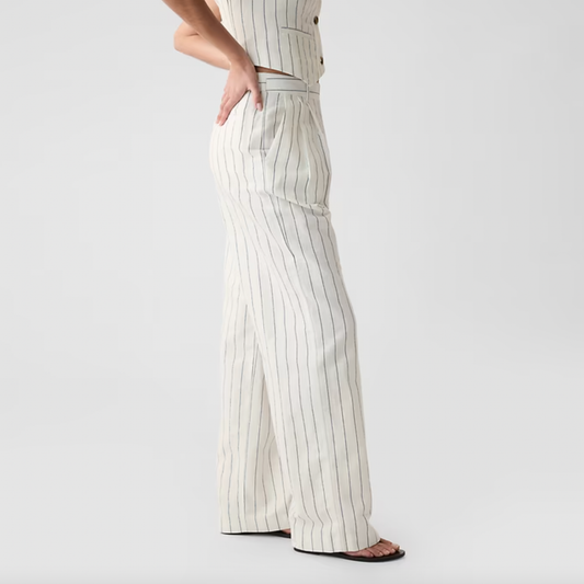 gap 365 high rise linen-cotton trousers