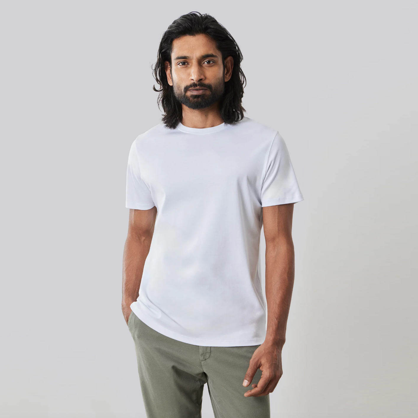 robert barakett soft pima cotton white tee