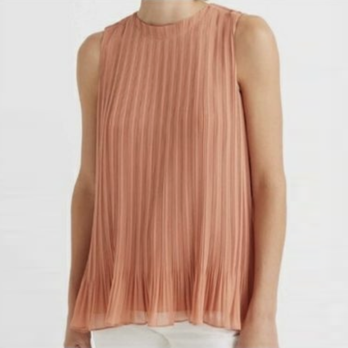 club monaco chiffon pleated tank