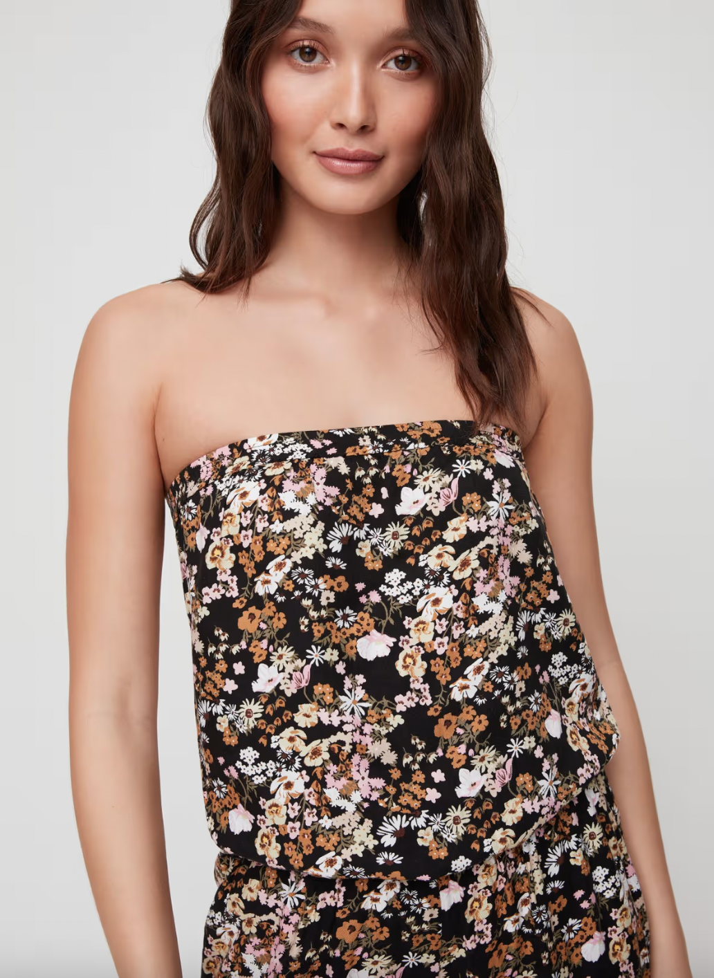 sunday best tobato strapless floral jumpsuit