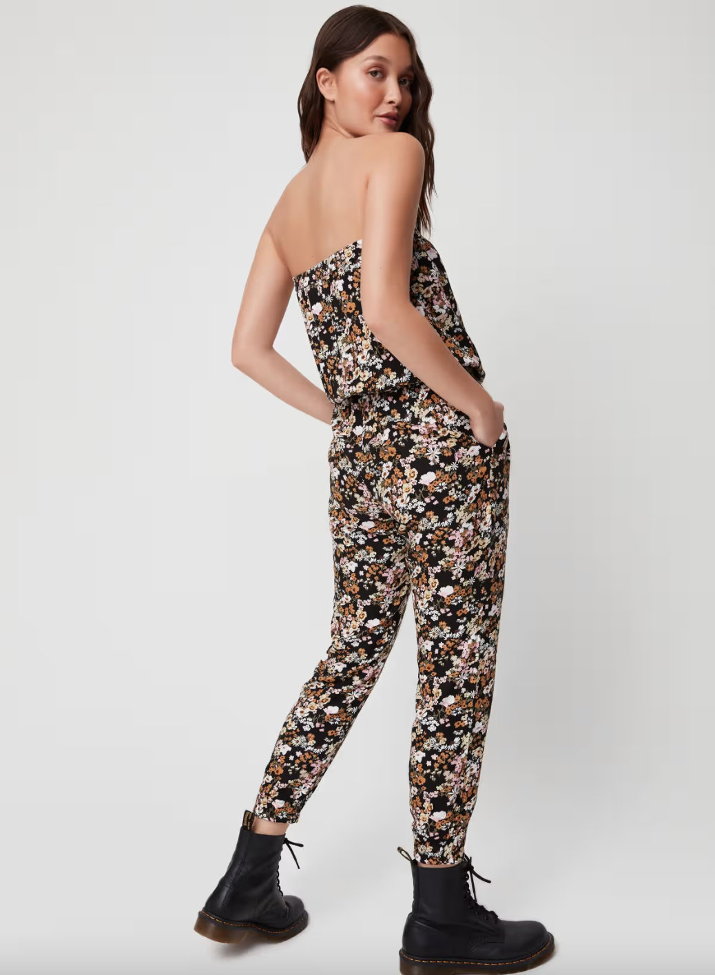 sunday best tobato strapless floral jumpsuit