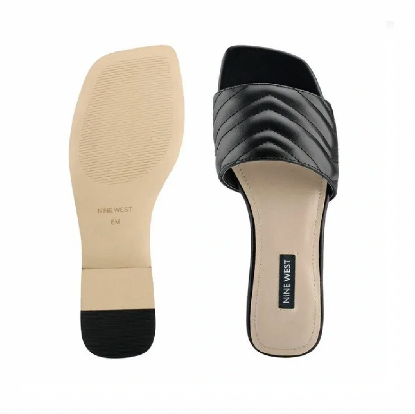 nine west mends leather flat slides