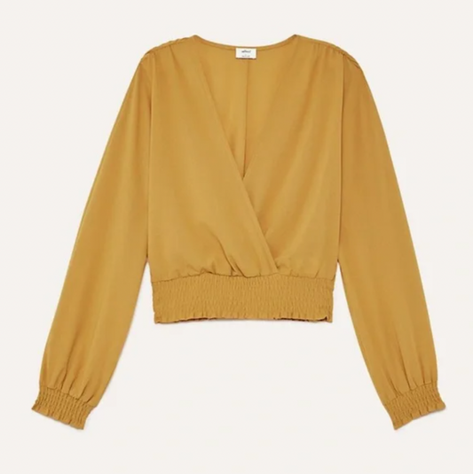 nwt wilfred reign blouse in cairo gold