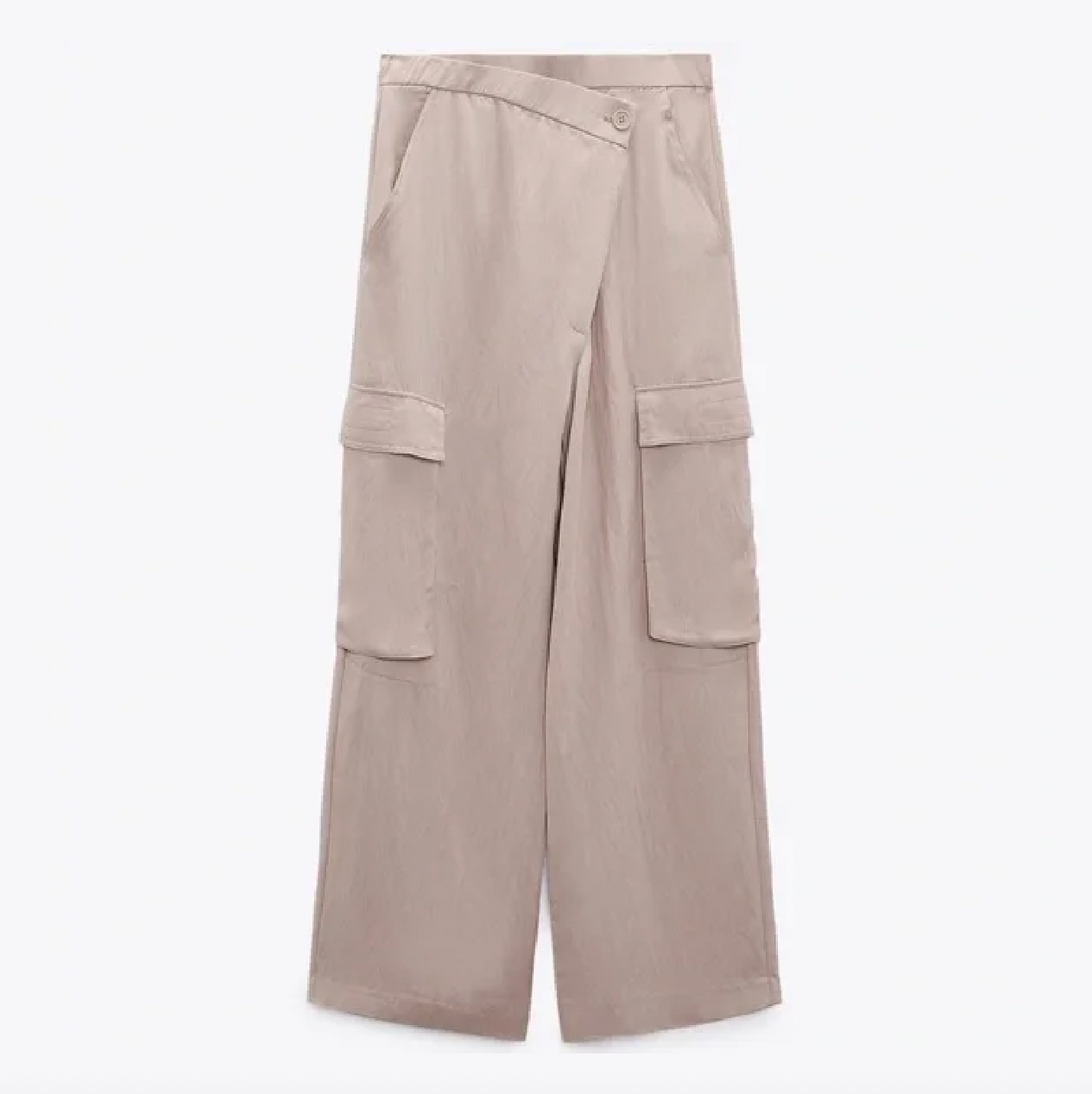 zara crossover waist wide leg cargo pants