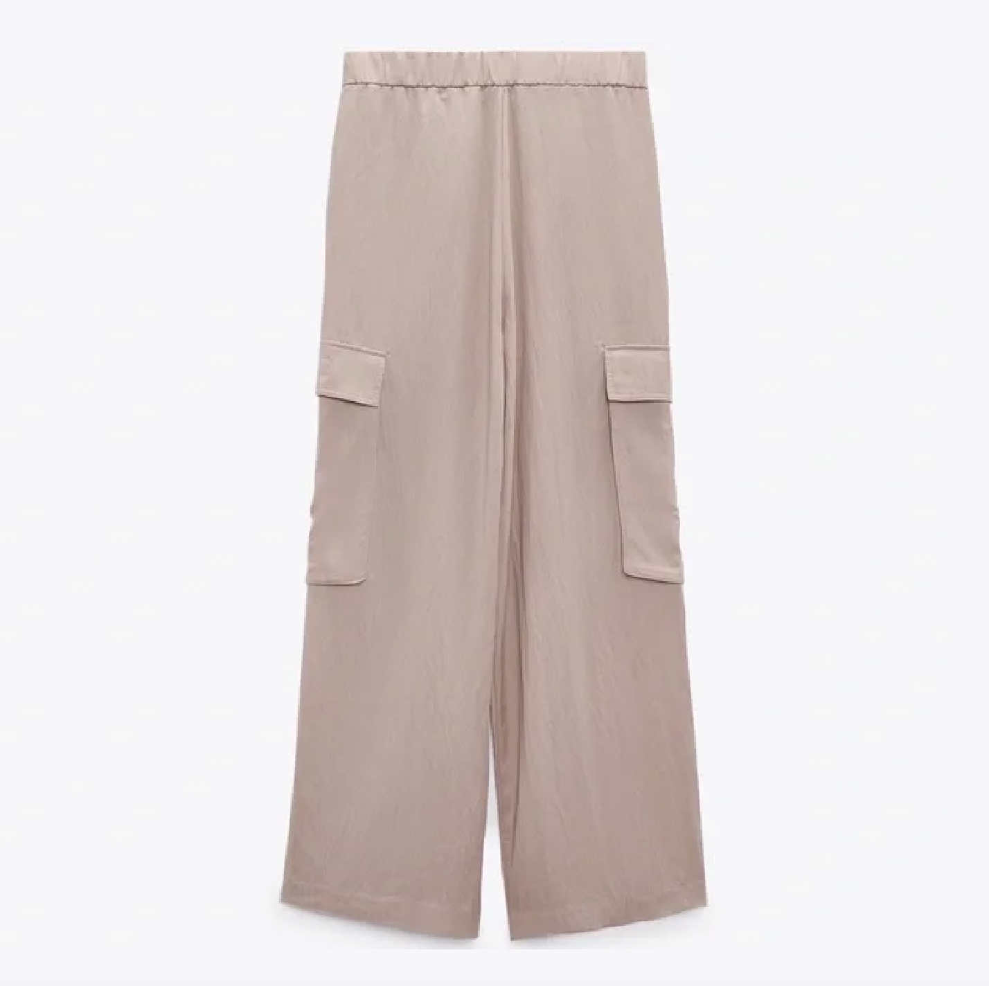 zara crossover waist wide leg cargo pants