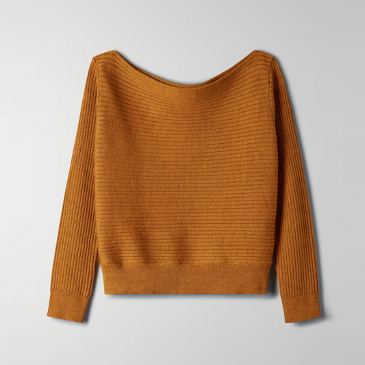 babaton luc boat neck ribbed wool sweater