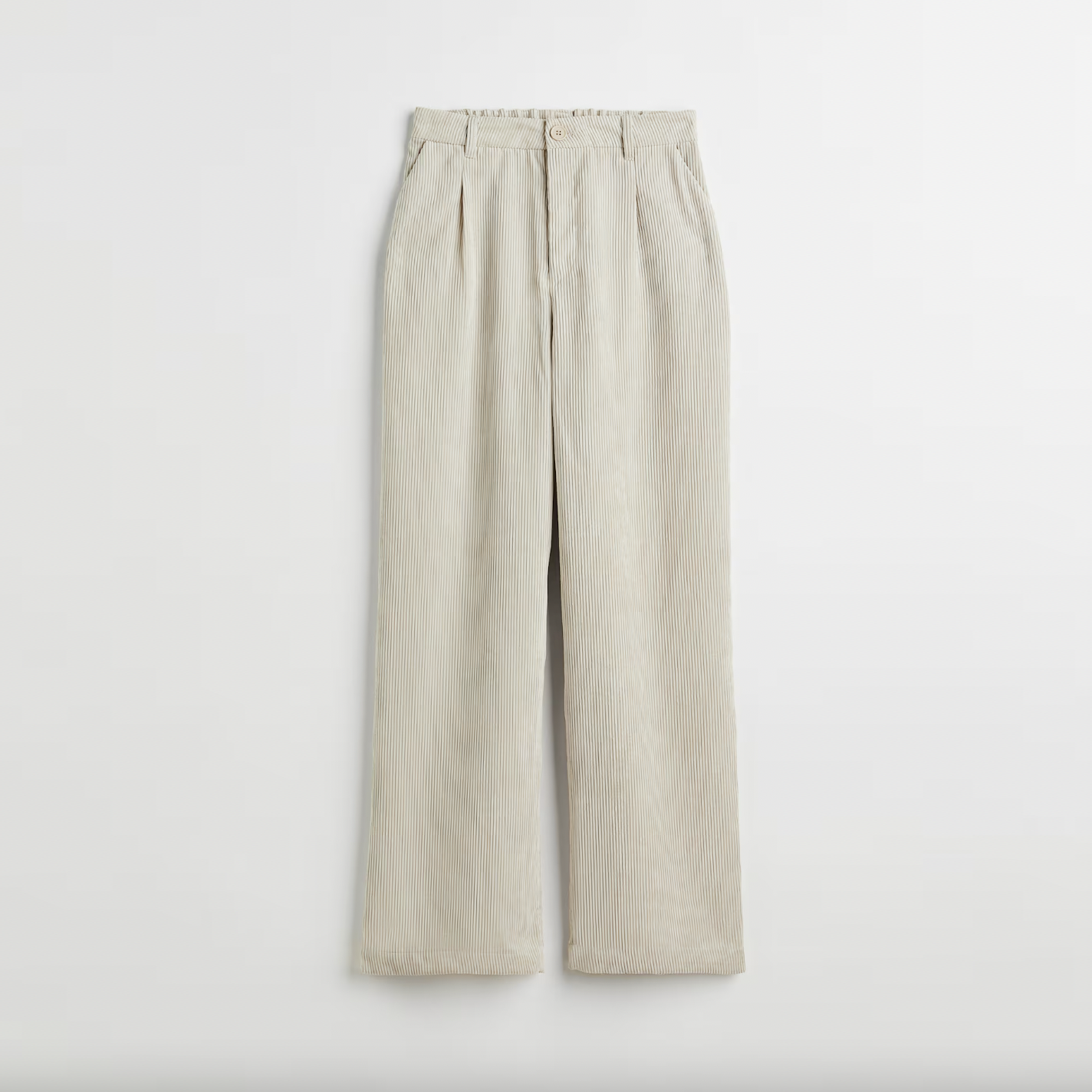 h&m divided chunky cord wide pleated trouser