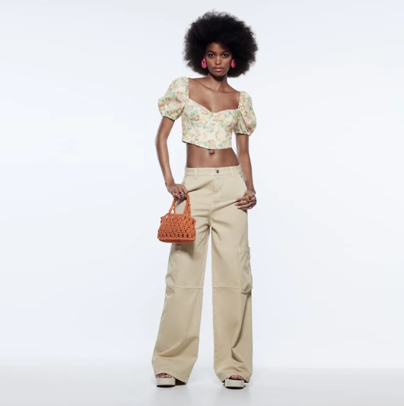 zara wide leg cargo pants