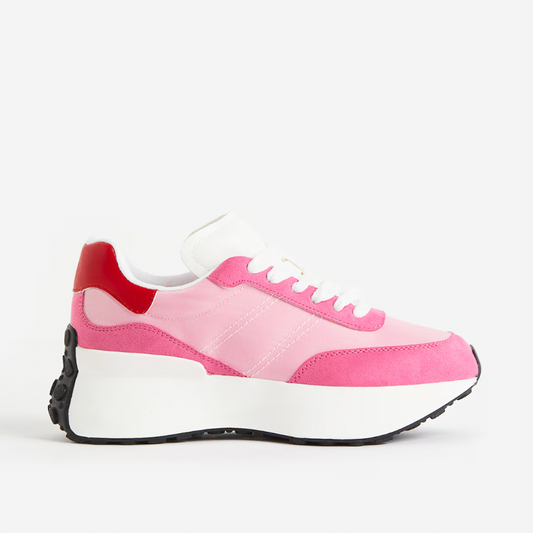 h&m 2024 chunky pink platform sneakers