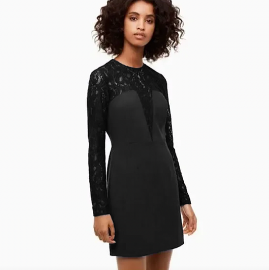 nwt babaton masaki lace detail mini dress