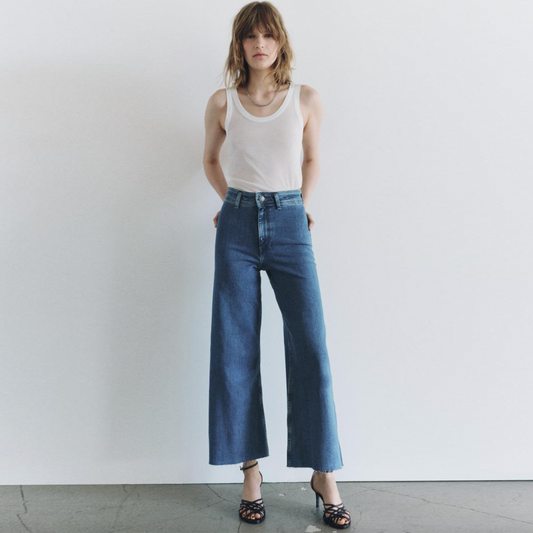 zara high rise marine straight jeans