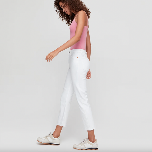 levi's wedgie straight white jeans