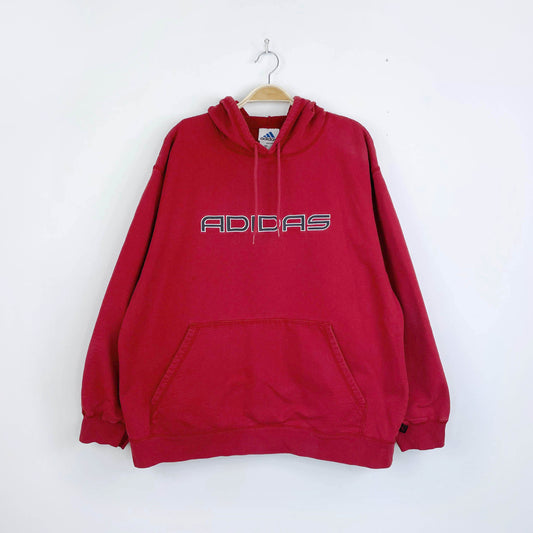 vintage 00's adidas red logo hoodie