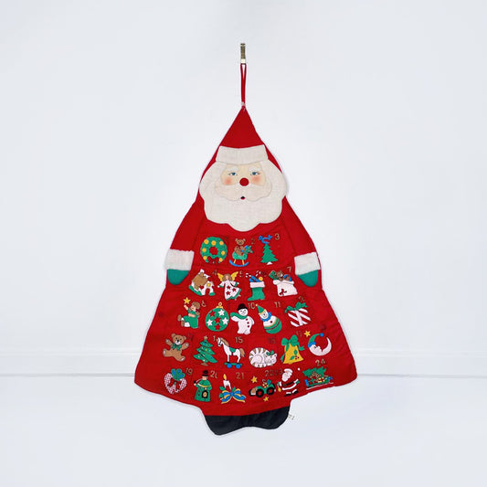 vintage hanging santa advent calendar