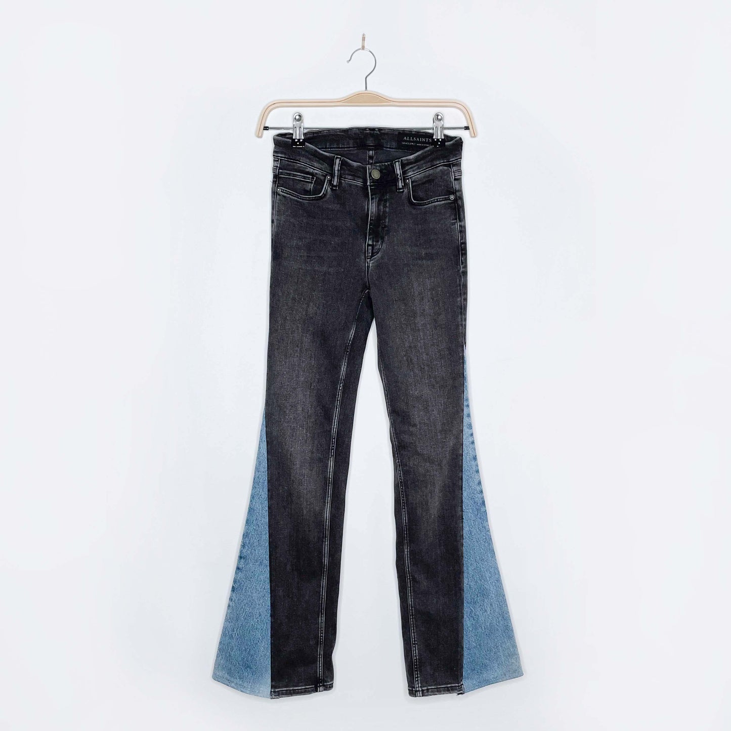 rework x all saints 70's flare jeans