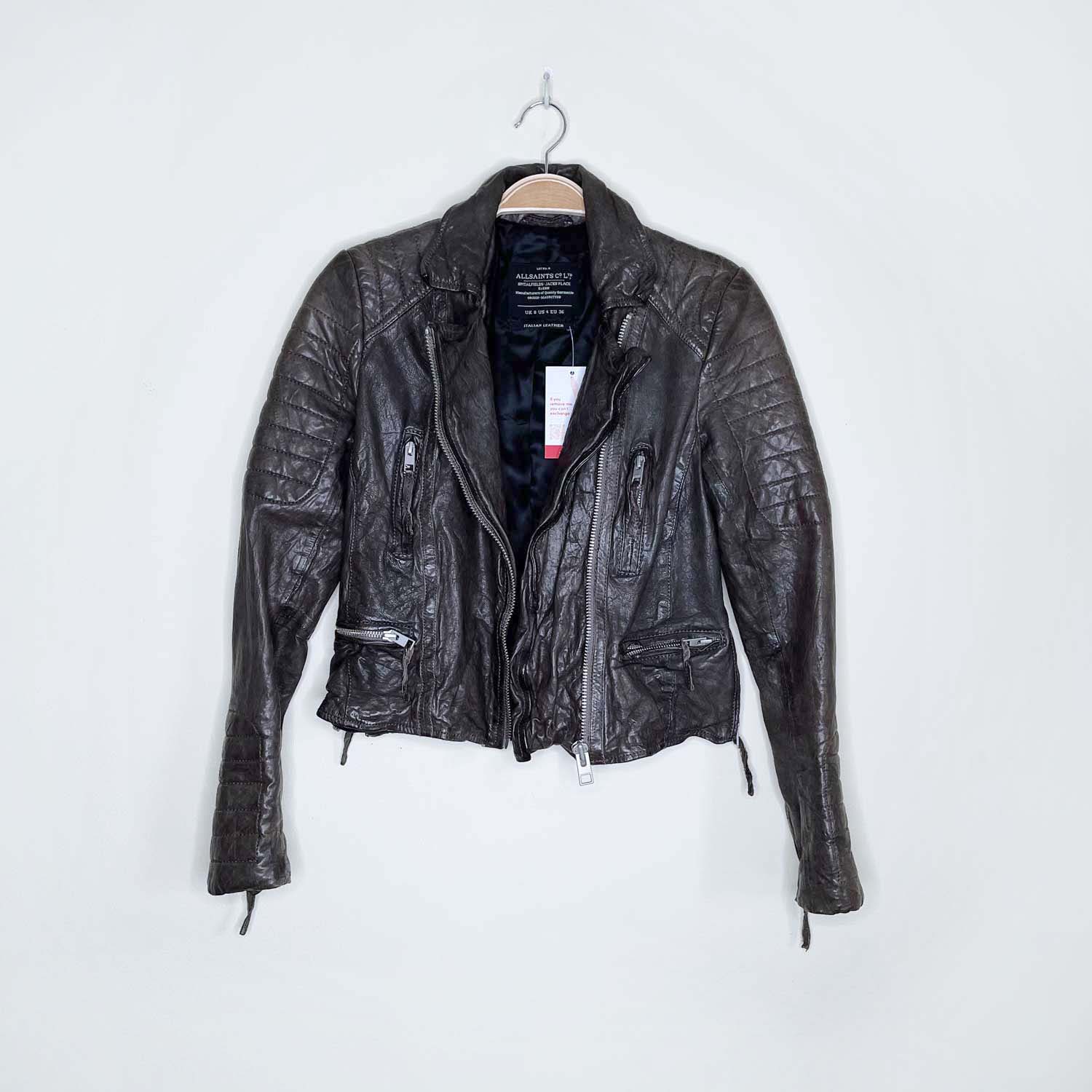 Allsaints quilted leather outlet biker jacket