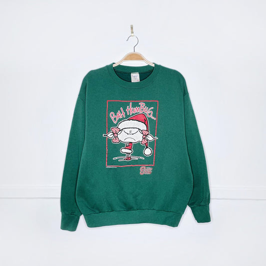 vintage 90s total brat bah humbug graphic crew