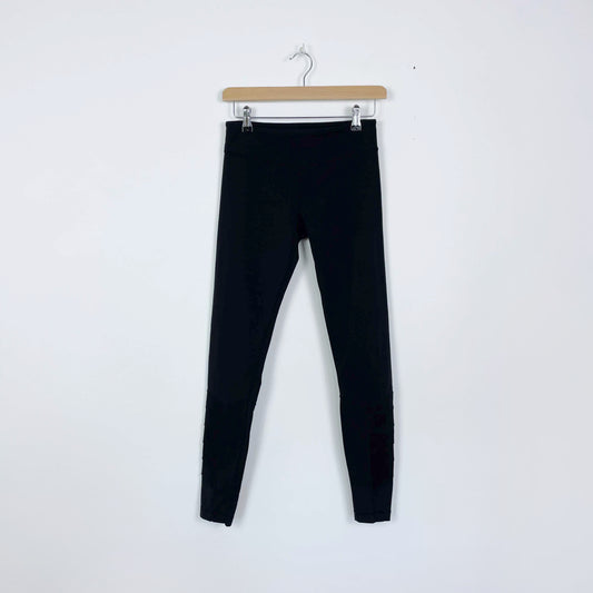 lululemon ballet tights with criss cross mesh hem - size 6