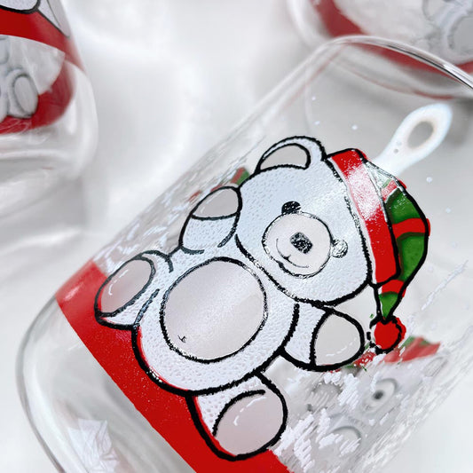 x6 vintage holiday bears tumblers