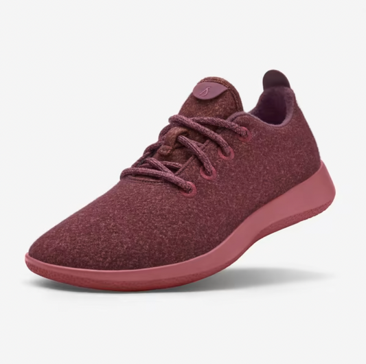 allbirds men's wool runners in hazy burgundy sienna 1021 - size M12