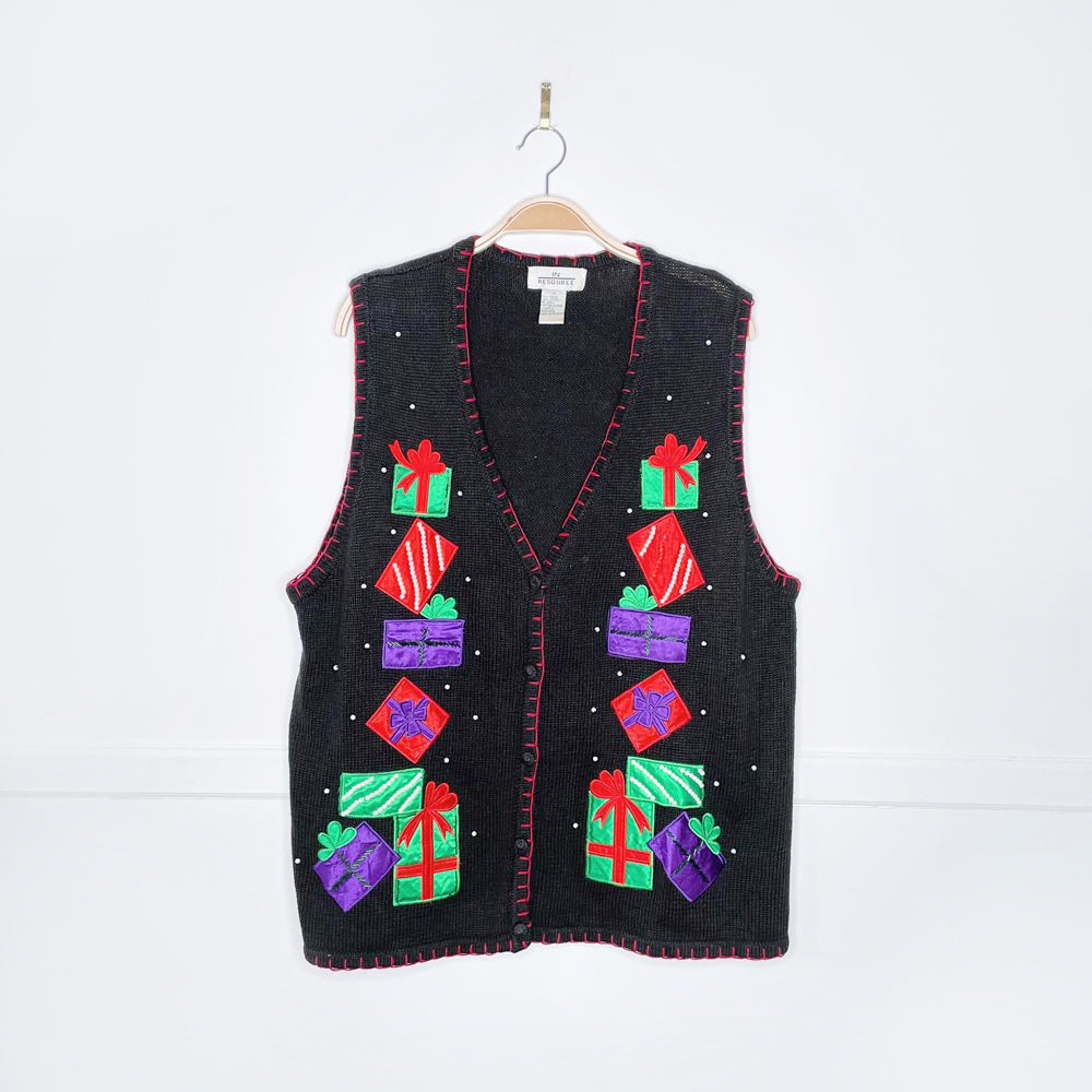 vintage in resource ramie presents blanket stitch knit vest