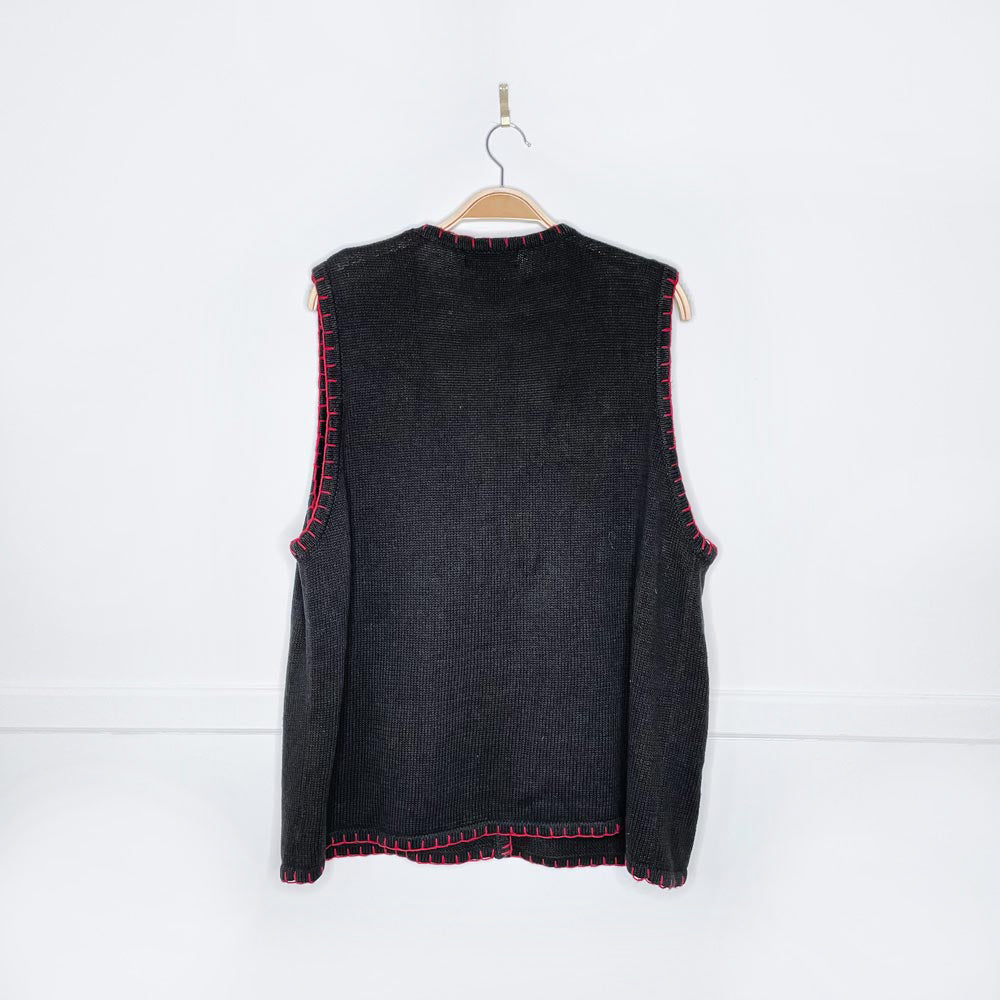 vintage in resource ramie presents blanket stitch knit vest