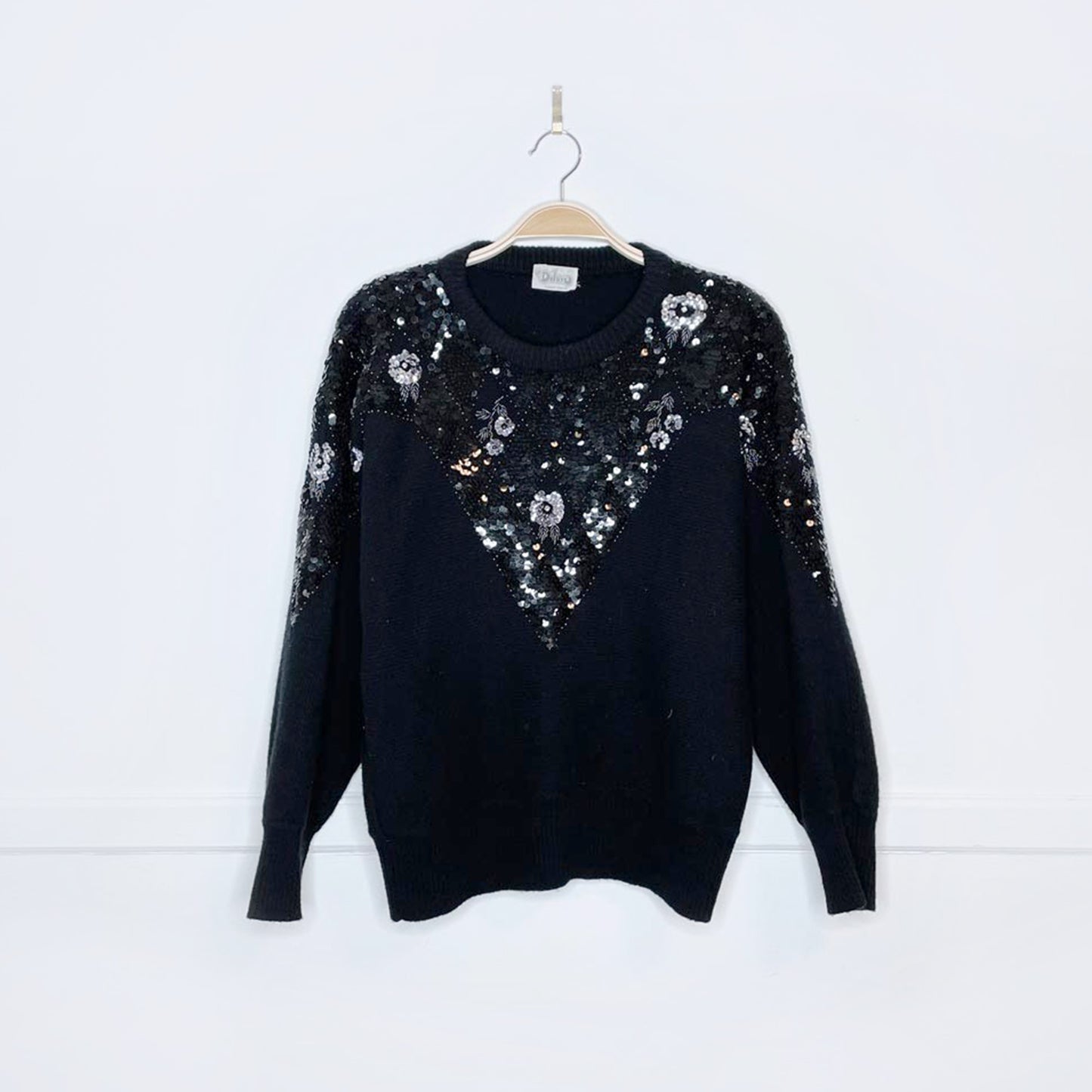 vintage deluxe batwing knit sequin sweater