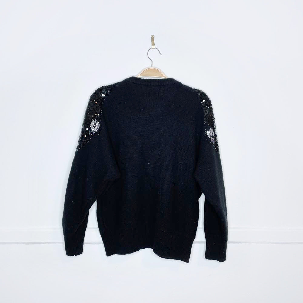 vintage deluxe batwing knit sequin sweater