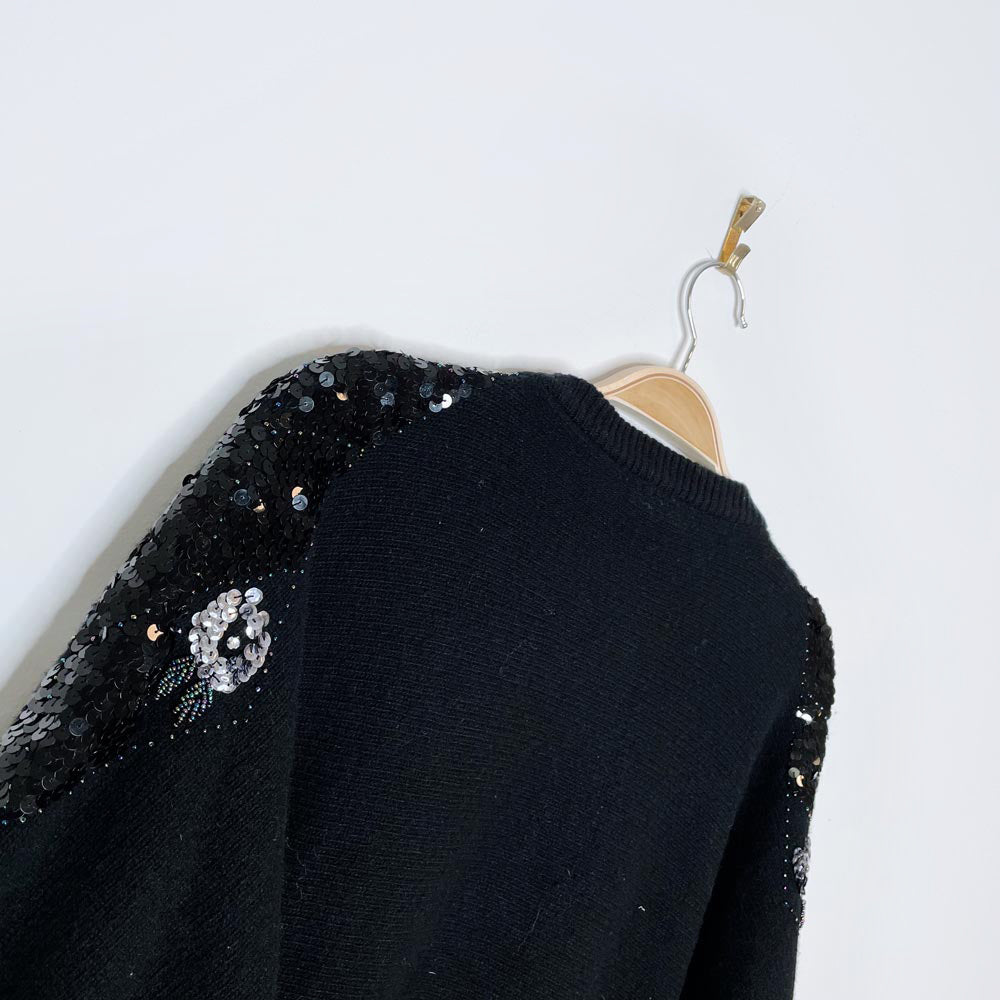 vintage deluxe batwing knit sequin sweater