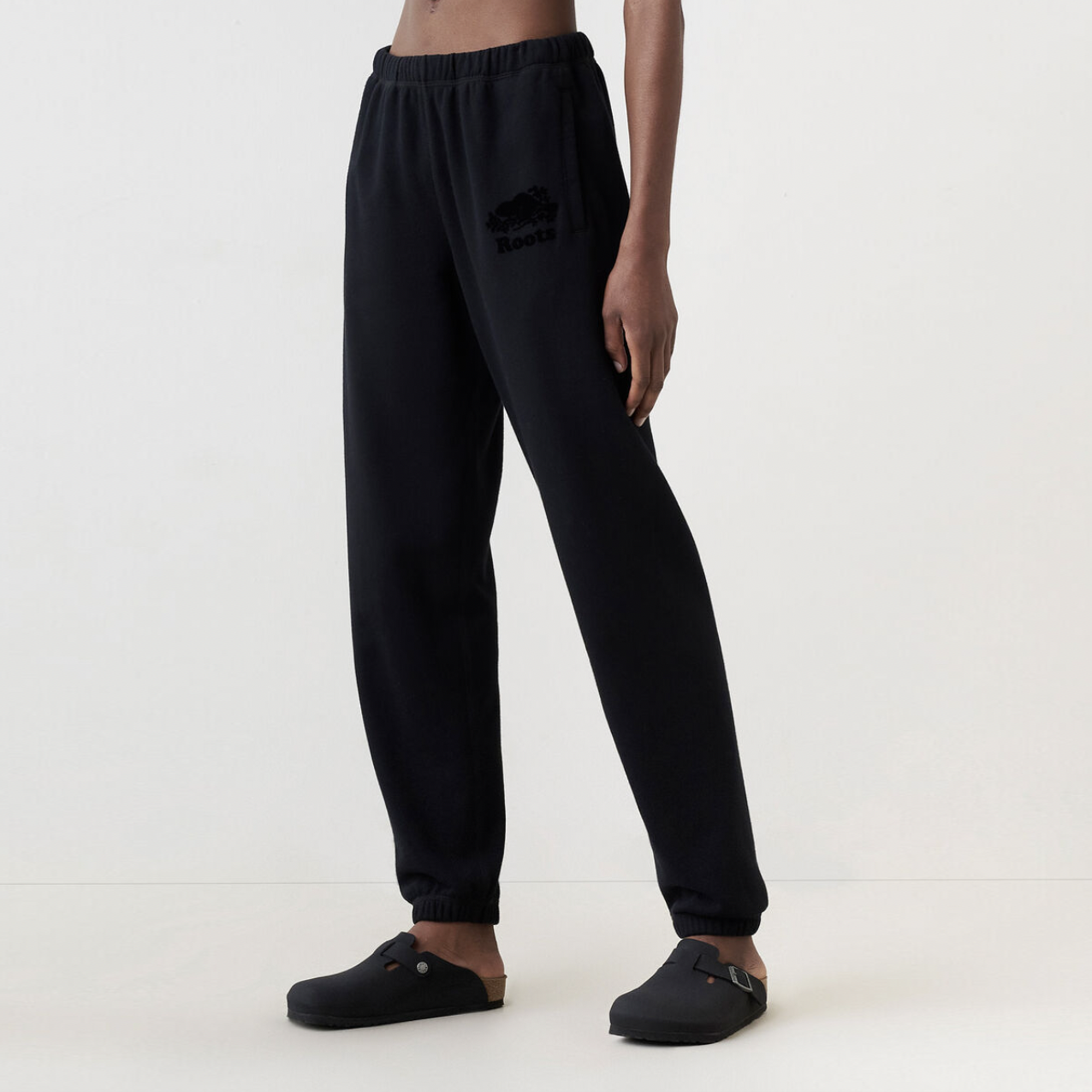 roots 2023 black organic original sweatpant - size large