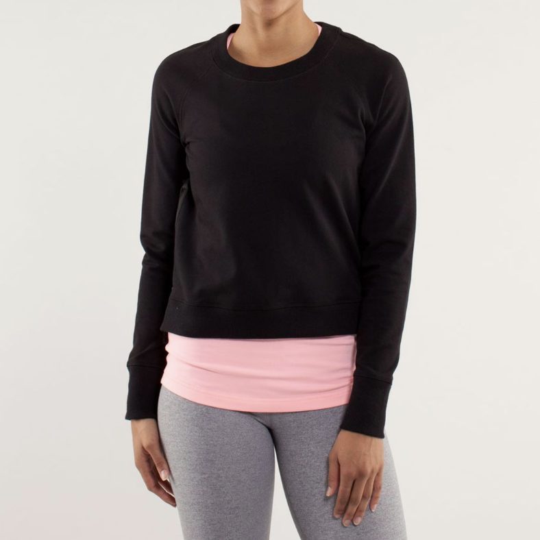 lululemon black rejuvenate crew - size 4