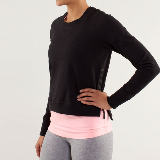 lululemon black rejuvenate crew - size 4