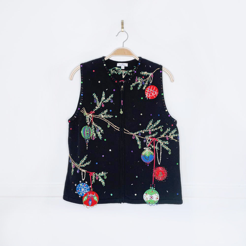 vintage tabi hand-crafted ornaments knit vest