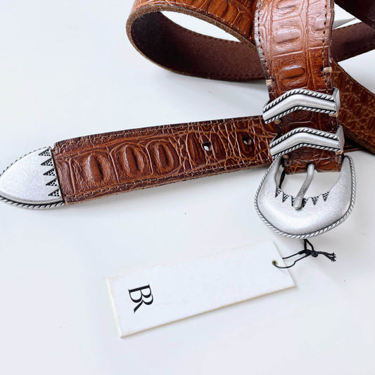 nwt banana republic western croc leather belt