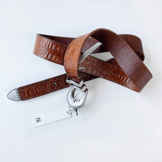 nwt banana republic western croc leather belt