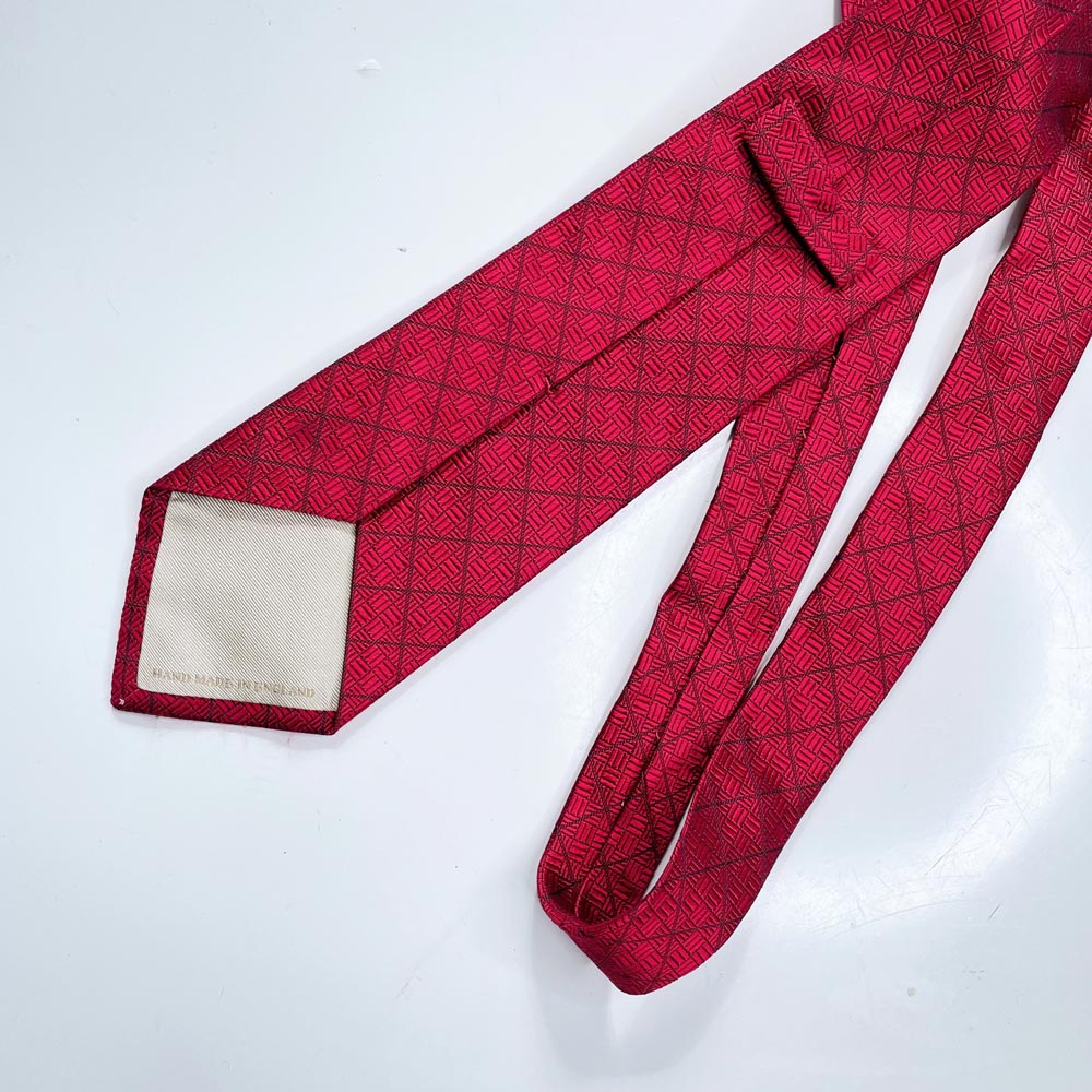 burberry 100% silk red diamond weave tie